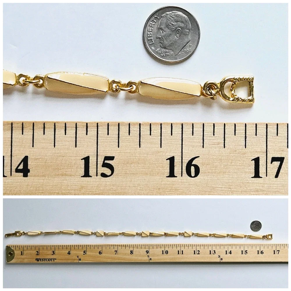 Vintage Choker Necklace Goldtone Cream Enamel Classic Midcentury Twee Coquette